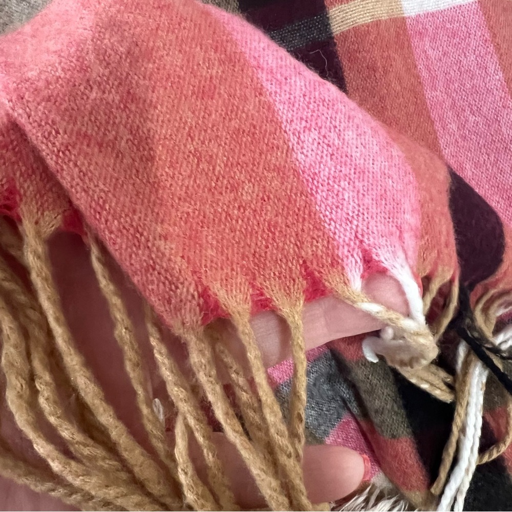 Woolrich Plaid Blanket Wrap Shawl One Size Fringe Cozy Soft Hygge Winter… - Picture 5 of 6